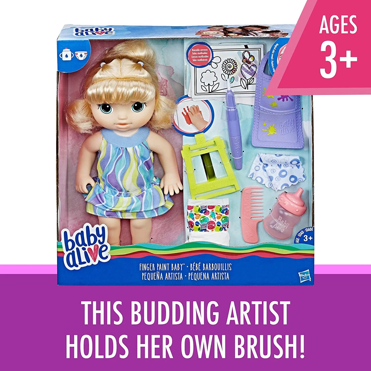 Hasbro Baby Alive Finger Paint Baby: Blonde Hair Doll 4 Hasbro Baby Alive Finger Paint Baby: Blonde Hair Doll - Image 2