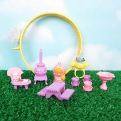 Hasbro Charmkins Flower Mill Play Set Windmill With Whippoorwill, Chrysanthemum & Furniture -Hasbro Fun Toys Charmkins chrysanthemum whippoorwill bird ring furniture