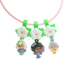 Hasbro Flower Necklace Jewelry Hanger For Charmkins Charms -Hasbro Fun Toys Charmkins flower necklace pink plastic tubing