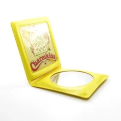 Hasbro Charmkins Pocket Mirror Yellow Vinyl Wallet With Brown Eyed Susan -Hasbro Fun Toys Charmkins mirror in yellow vinyl billfold