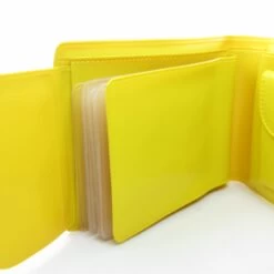 Hasbro Charmkins Wallet Vintage Yellow Vinyl Bifold Billfold & Coin Purse With Brown Eyed Susan -Hasbro Fun Toys Charmkins wallet photo credit card holder sleeve