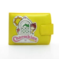 Hasbro Charmkins Wallet Vintage Yellow Vinyl Bifold Billfold & Coin Purse With Brown Eyed Susan
