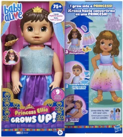 Hasbro Baby Alive Princess Ellie Grows Up! Brown Hair Doll -Hasbro Fun Toys F5237 1 43412.1680280937
