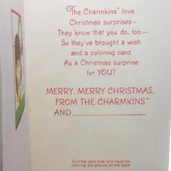 Hasbro Charmkins Merry Christmas Greeting Card With Coloring Page 10 Hasbro Charmkins Merry Christmas Greeting Card With Coloring Page -Hasbro Fun Toys Merry christmas card charmkins vintage 1980s