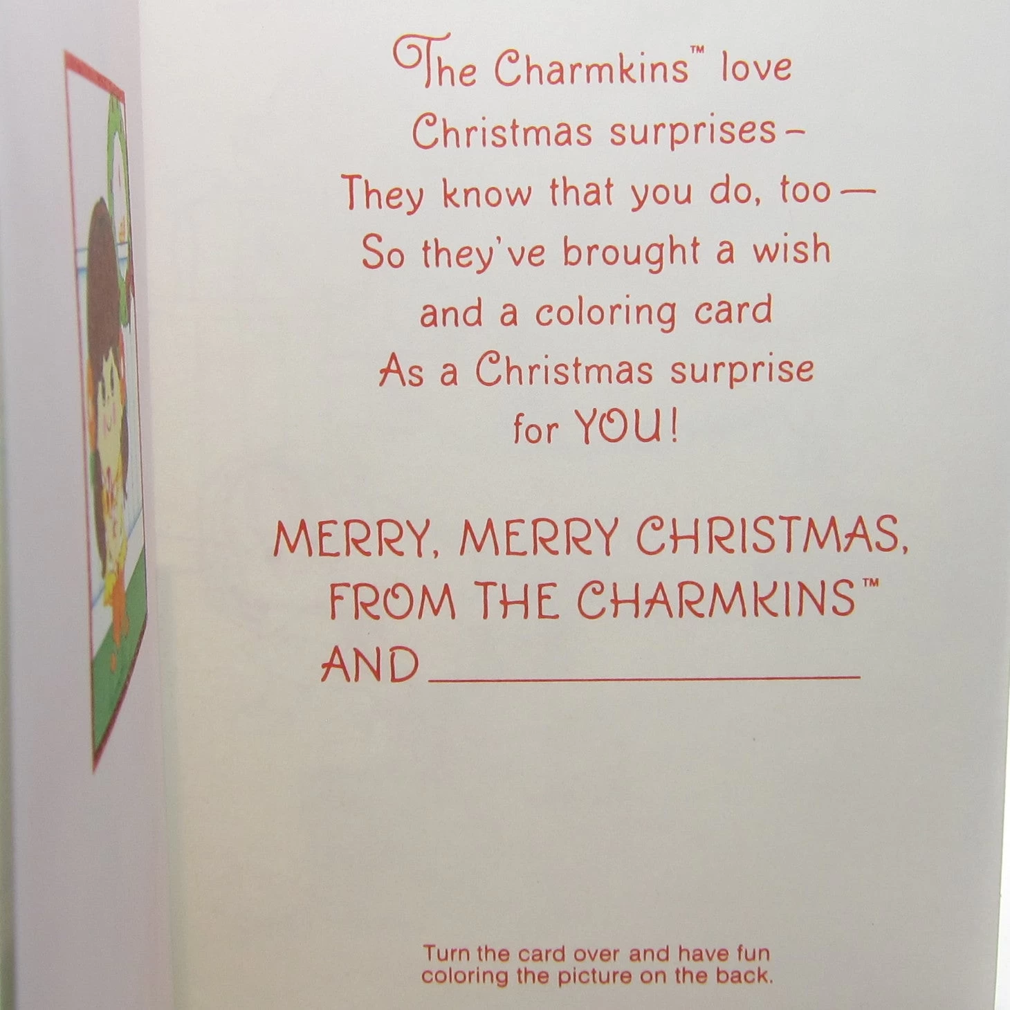 Hasbro Charmkins Merry Christmas Greeting Card With Coloring Page 5 Hasbro Charmkins Merry Christmas Greeting Card With Coloring Page - Image 3