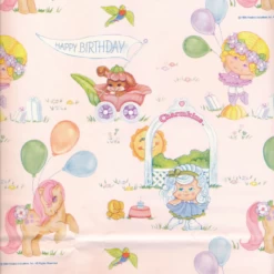 Hasbro Charmkins Happy Birthday Wrapping Paper - 1 Sheet Of Gift Wrap -Hasbro Fun Toys Vintage charmkins wrapping paper happy birthday