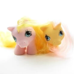 Hasbro Dibbles & Nibbles Newborn Twins G1 My Little Pony Set With Accessories -Hasbro Fun Toys Vintage g1 my little pony newborn twins nibbles dibbles