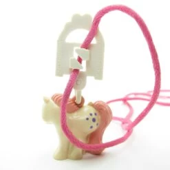 Hasbro My Pony Pixie Charmkins Pendant Necklace With Jewelry Hanger -Hasbro Fun Toys Vintage hasbro charmkins my pony pixie necklace hanger