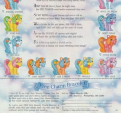 Hasbro Mommy Charms Collector Poster My Little Pony Charm Checklist -Hasbro Fun Toys Vintage my little pony mommy charms collector poster